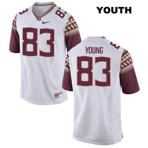 Youth NCAA Nike Florida State Seminoles #83 Jordan Young College White Stitched Authentic Football Jersey ZQG7569ZB